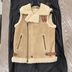 Coach Beige Shearling Vest for Men